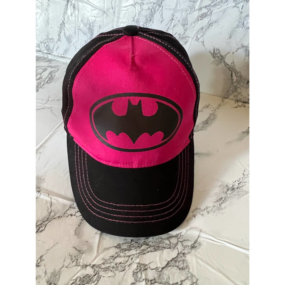 Batman Pink/Blk Adjustable Baseball Hat